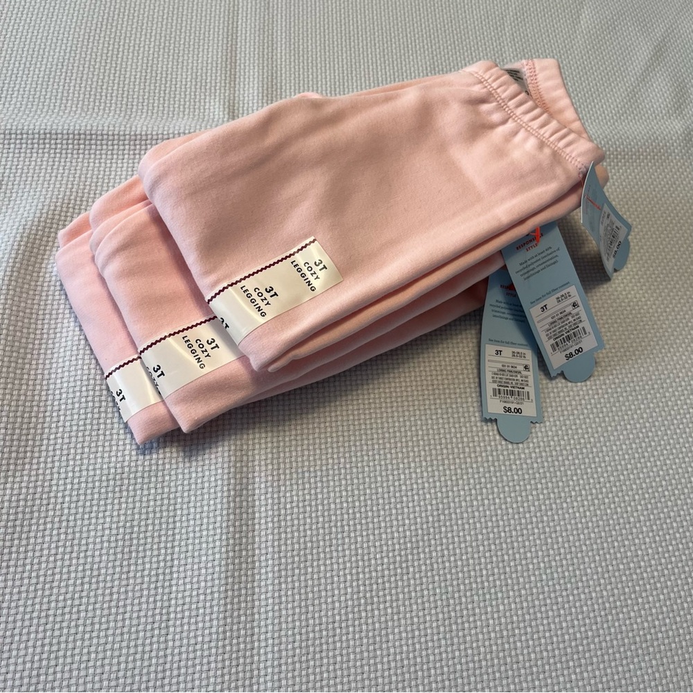 COPY - 3 pairs Cozy leggings girls 3T light pink Cat and Jack 3 pairs